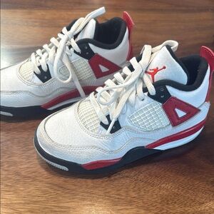 White and Red Retro Sneakers